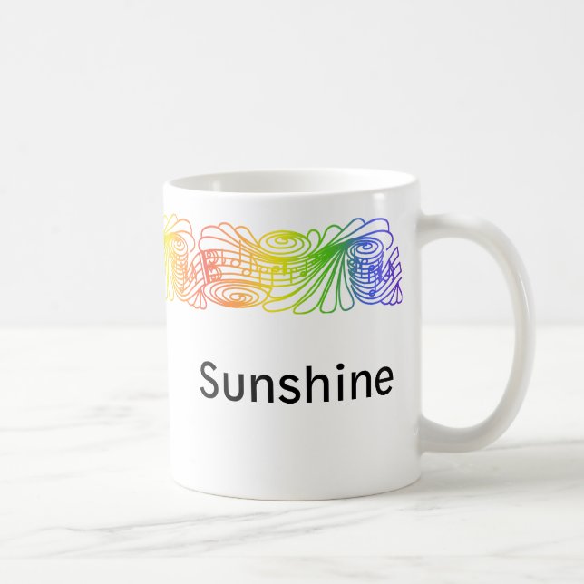 Caneca De Café Rainbow Alto Clef Personalizado Mug (Direita)