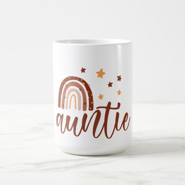 Caneca De Café Rainbow Boho Terracotta Auntie Coffee Mug (Centro)
