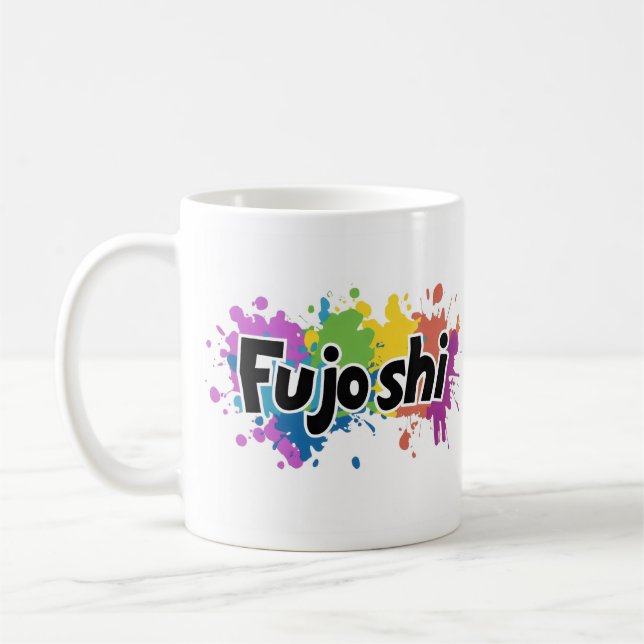 Caneca De Café Rainbow Colors Fujoshi Slogan (Esquerda)