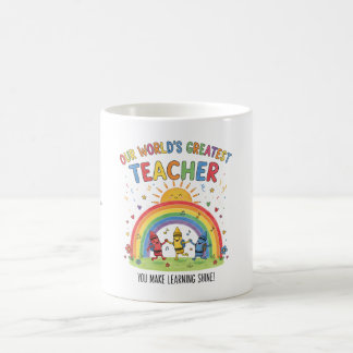 Caneca De Café Rainbow Crayon Sun Worlds Greatest Teacher