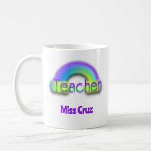 Caneca De Café Rainbow Design Teacher Mug
