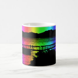 Caneca De Café Rainbow Dock Silhouettes Copas de Café e Mug