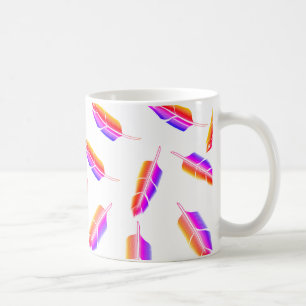 Caneca De Café Rainbow Feather Pattern