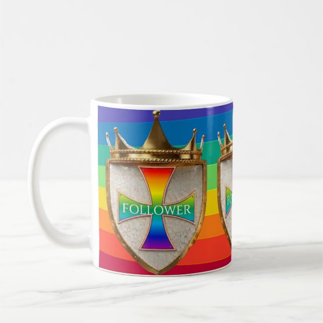Caneca De Café Rainbow Follower Crest Coffee Mug (Esquerda)