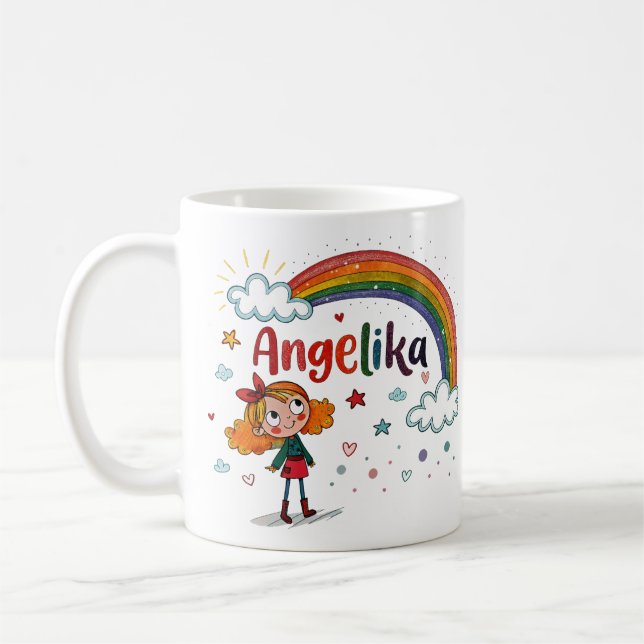 Caneca De Café Rainbow Girl Angelika 2 (Esquerda)