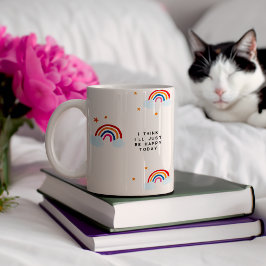 Caneca De Café Rainbow Happy Little Mug Monograma