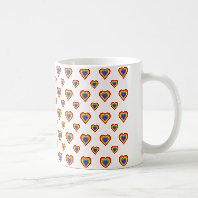 Caneca De Café Rainbow Heart (Direita)
