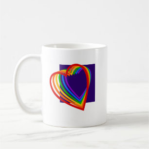 Caneca De Café Rainbow Heart