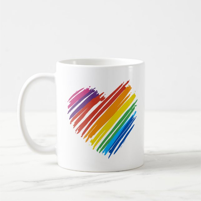 Caneca De Café Rainbow Heart (Esquerda)
