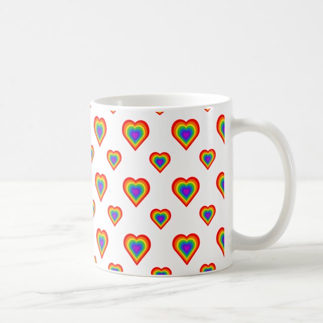 Caneca De Café Rainbow Heart (Direita)