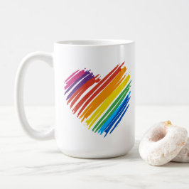 Caneca De Café Rainbow Heart