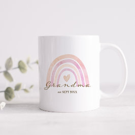 Caneca De Café Rainbow Heart Grandma Gift