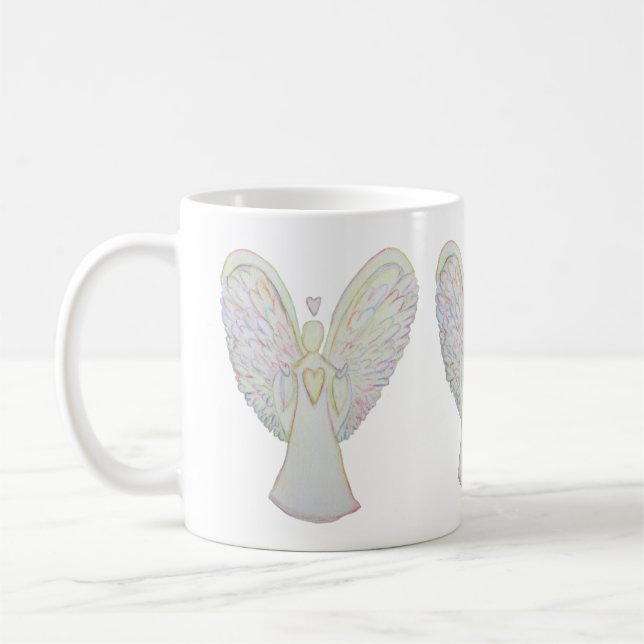 Caneca De Café Rainbow Heart Guardian Angel Coffee Cup ou Mug (Esquerda)