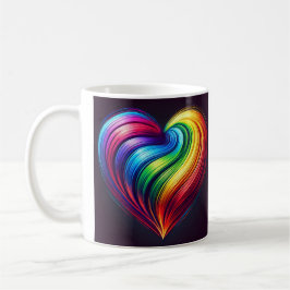 Caneca De Café Rainbow Heart Mug
