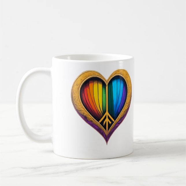 Caneca De Café Rainbow Heart Mug (Esquerda)