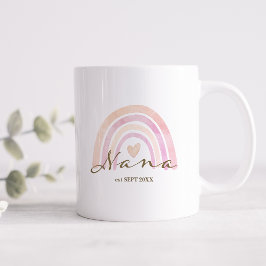 Caneca De Café Rainbow Heart Nana Gift
