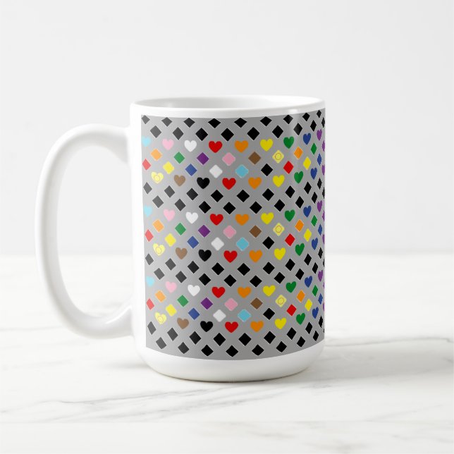 Caneca De Café Rainbow Hearts (Esquerda)