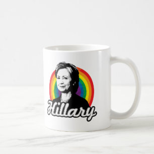 Caneca De Café Rainbow Hillary - Política LGBT -