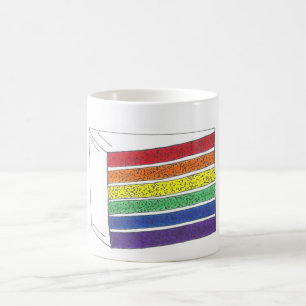 Caneca De Café Rainbow Layer Cake Slice Prig Mug