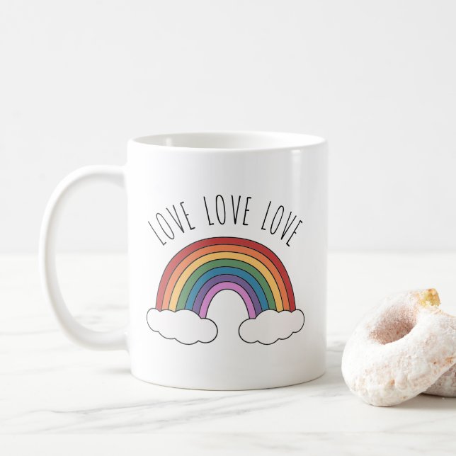 Caneca De Café Rainbow Love (Com Donut)