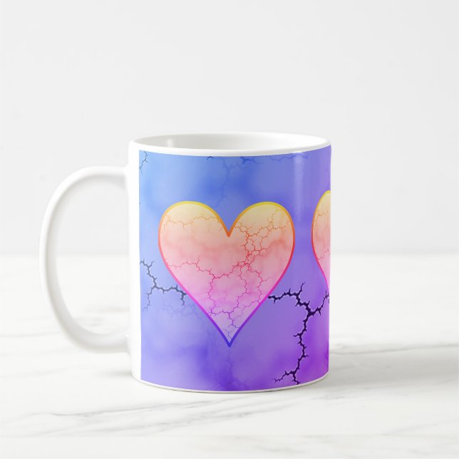 Caneca De Café Rainbow Marbled Heart (Esquerda)