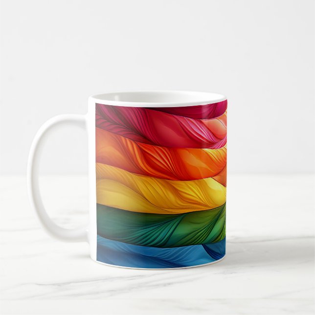 Caneca De Café Rainbow Morning – Geometric Abstract Mug (Esquerda)