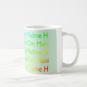 Caneca De Café Rainbow Om Mani Padme Hum (no Baby Blue)