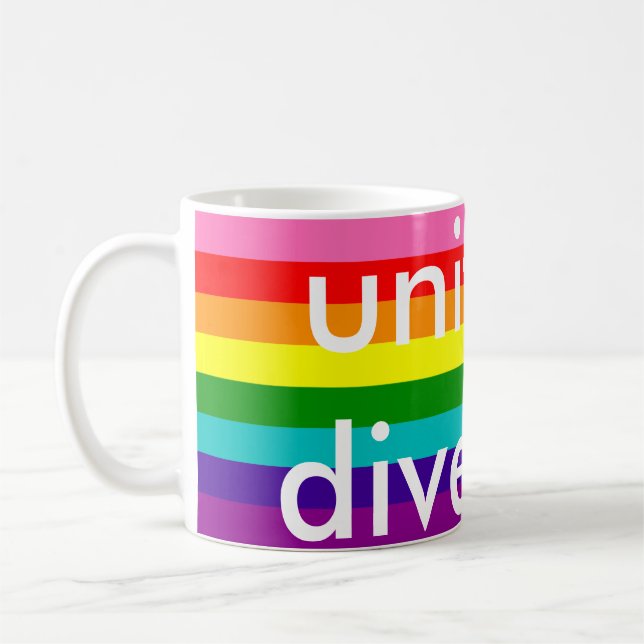 Caneca De Café Rainbow Orgulho gay LGBT Original 8 Strips Flag Mu (Esquerda)