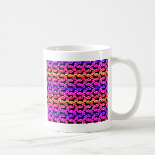 Caneca De Café Rainbow Polka Dachshances