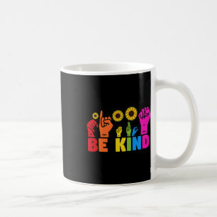 Caneca De Café Rainbow Pride Mês Asl Be Kind Hand Sign Language