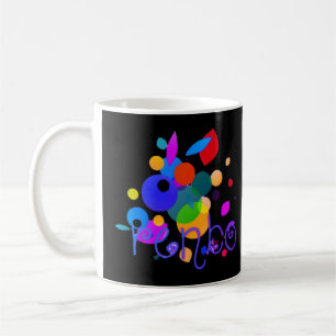 Caneca De Café Rainbow Rhapsody: Feliz Design de Coloração do Arc