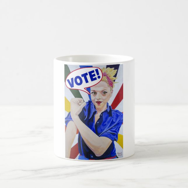Caneca De Café Rainbow Rosie Vote Mug (Centro)