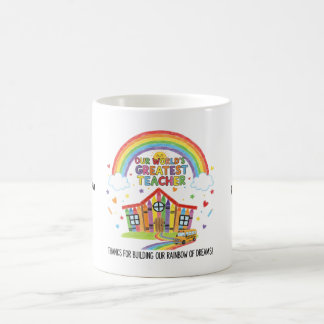 Caneca De Café Rainbow School Smiling Sun Worlds Greatest Teacher