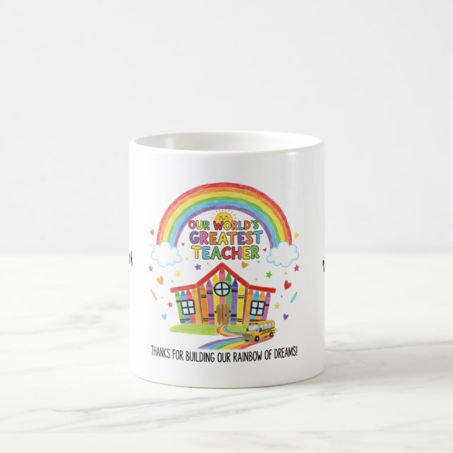 Caneca De Café Rainbow School Smiling Sun Worlds Greatest Teacher (Centro)