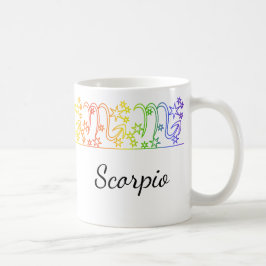 Caneca De Café Rainbow Scorpio Star Sign Personalizado Mug