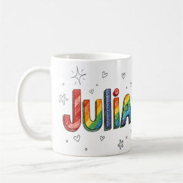 Caneca De Café Rainbow Scribbles Julia 1