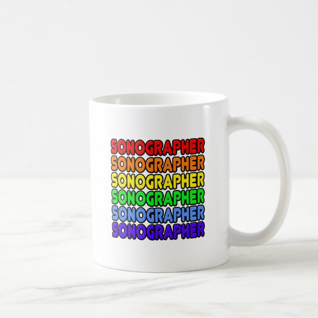 Caneca De Café Rainbow Sonographer (Direita)