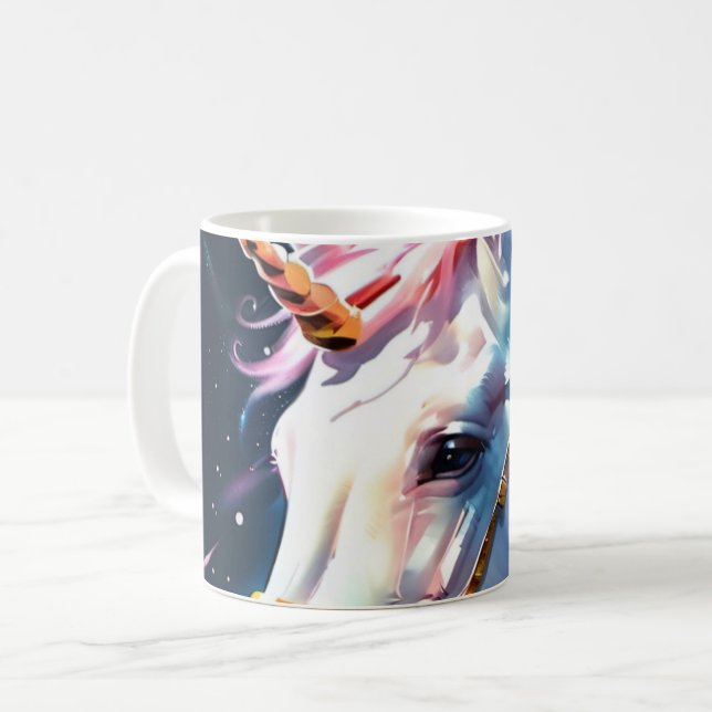 Caneca De Café Rainbow Unicorn (Frente Esquerda)