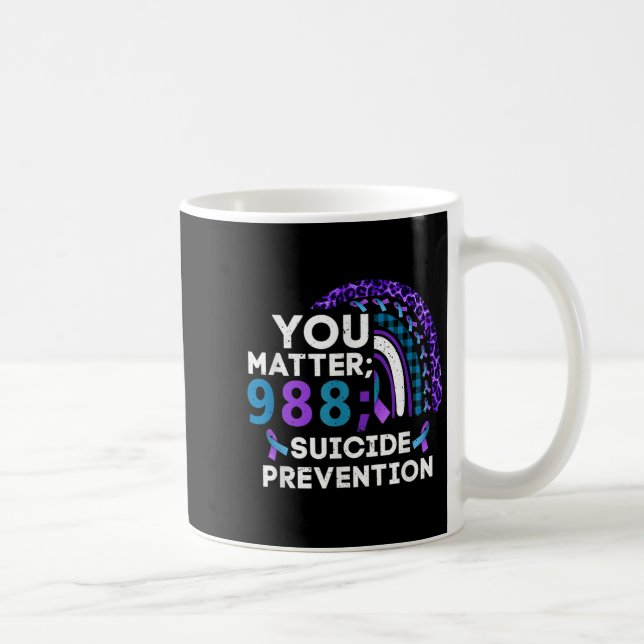 Caneca De Café Rainbow You 988 Suicide Prevention Awareness Ribbo (Direita)