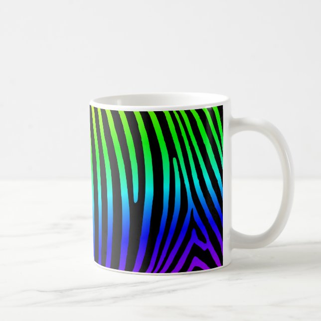 Caneca De Café Rainbow Zebra Stripes (Direita)