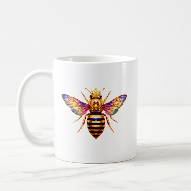 Caneca De Café Rainha Abelha Com Coroa (Esquerda)