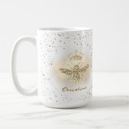Caneca De Café Rainha Abelha falsa brilho