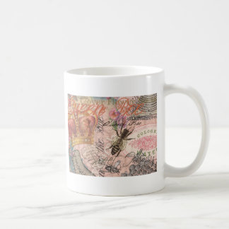 Caneca De Café Rainha Abelha Vintage Colagem Bonita