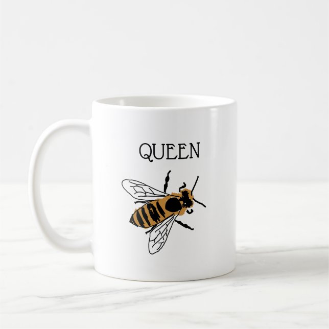 Caneca De Café Rainha Bee Insetando Mug de Café (Esquerda)