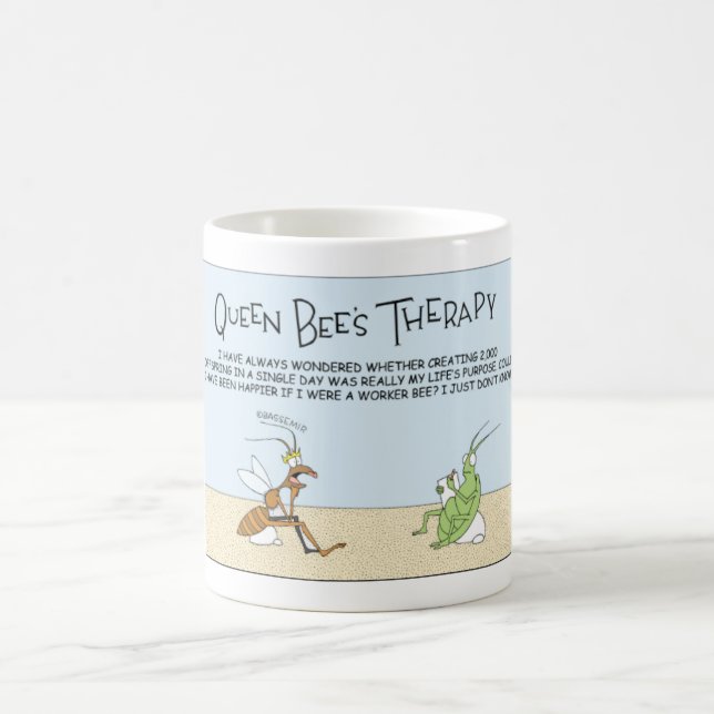 Caneca De Café Rainha Bee vai para a terapia (Centro)