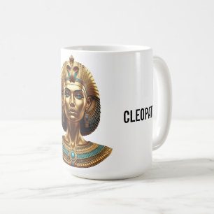 Caneca De Café Rainha Cleópatra – Arte de Majestade Egípcia Doura