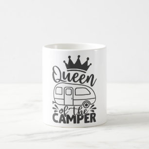 Caneca De Café Rainha Da Campanha Engraçado Acampamento, Dizendo