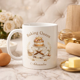 Caneca De Café Rainha da Confeitaria Personalizada