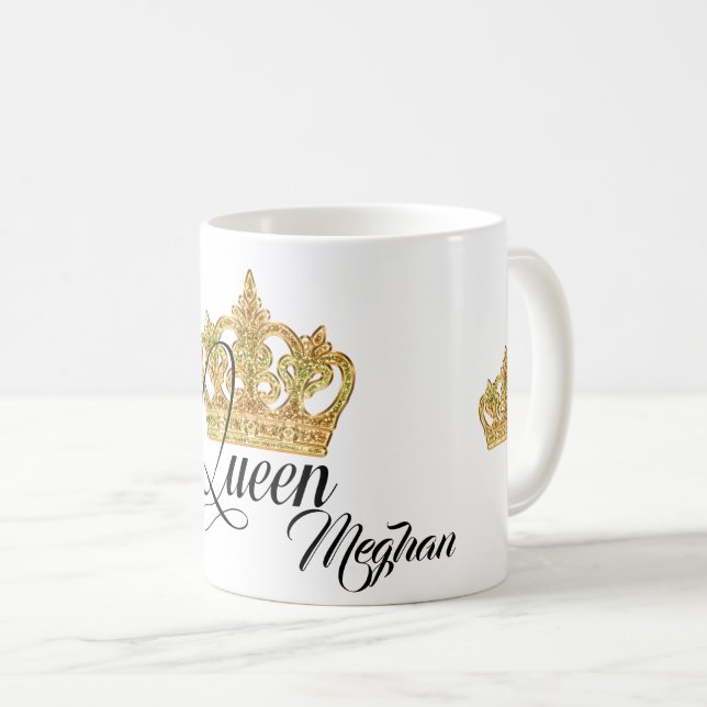 Caneca De Café Rainha da Coroa Personalizada (Frente Esquerda)