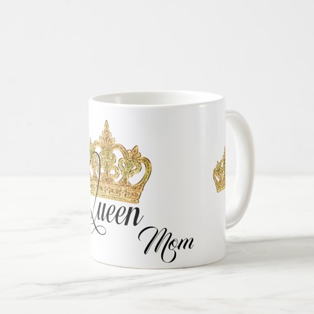 Caneca De Café Rainha da Coroa Personalizada - Mug de Café (Frente Esquerda)